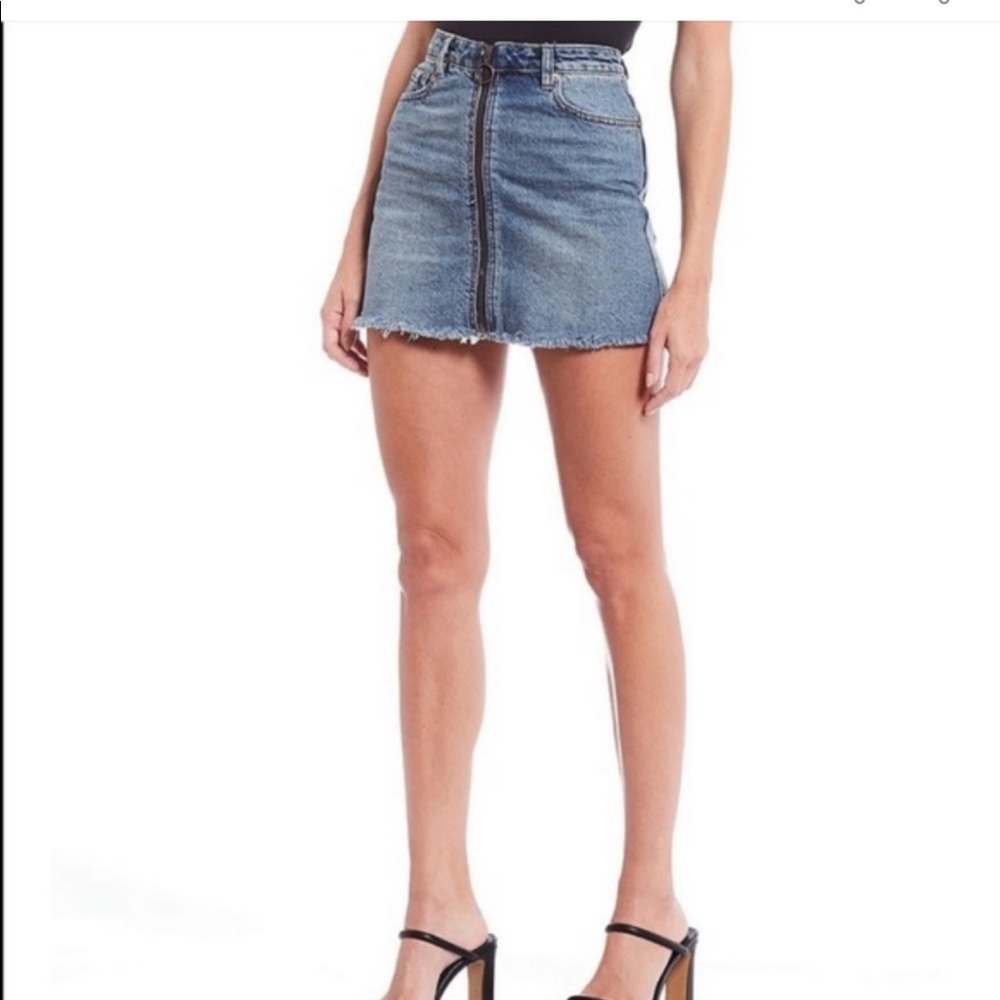 Free People Paper Bag Splendor in the Grass Denim Skirt Size 2 - Picture 3 of 10
